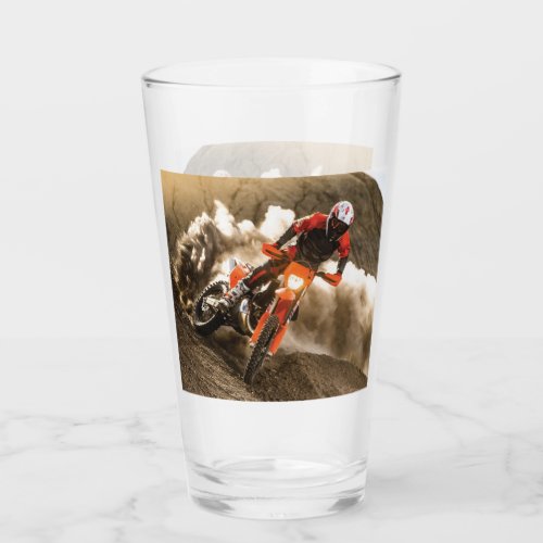 Motocross Rider Glass