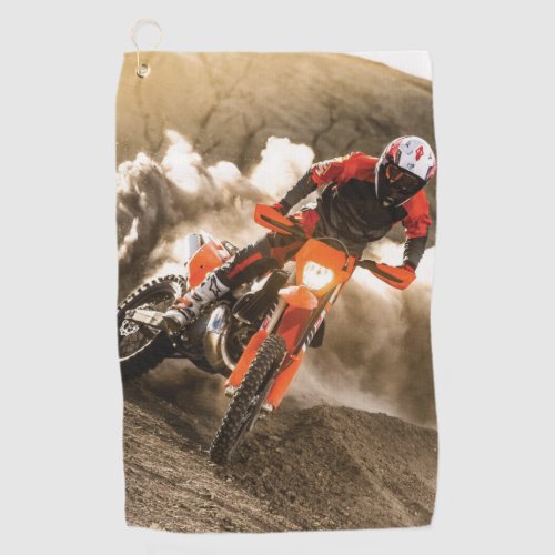 Motocross Rider Golf Towel