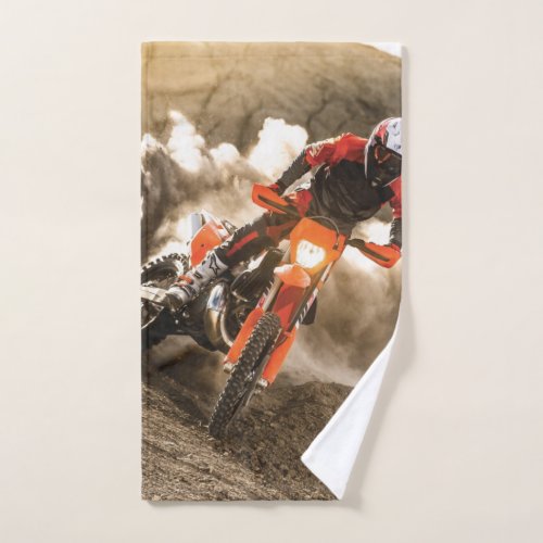 Motocross Rider Hand Towel