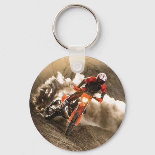 Motocross Rider Keychain