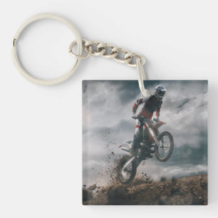 Motocross Rider Keychain