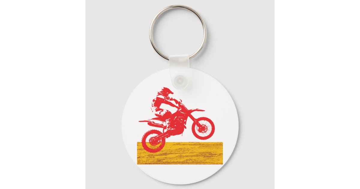 Motocross Rider Keychain Zazzle
