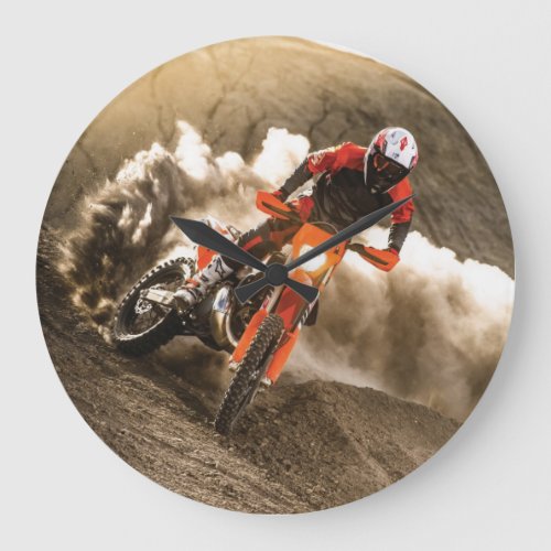 Motocross Rider Large Clock