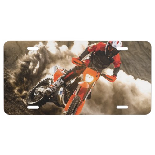 Motocross Rider License Plate