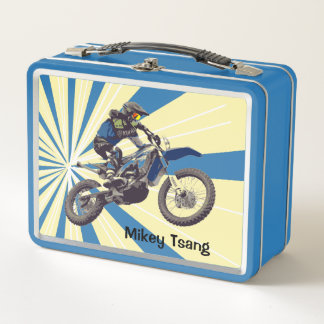 Motocross Rider Metal Lunch Box