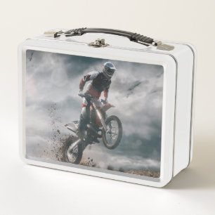 Motocross Rider Metal Lunch Box