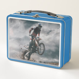 Motocross Rider Metal Lunch Box