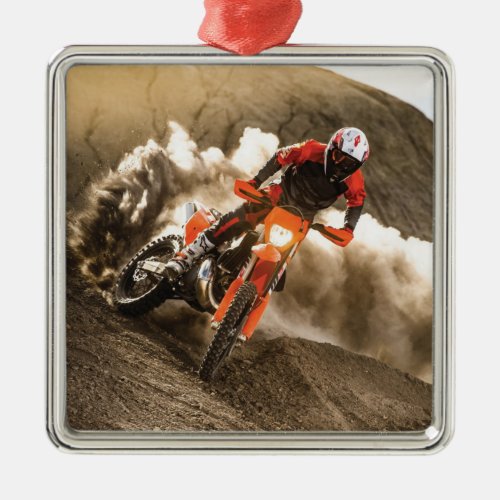 Motocross Rider Metal Ornament