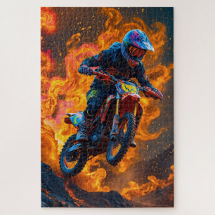 Motocross Rider on a Volcano Jigsaw Puzzle