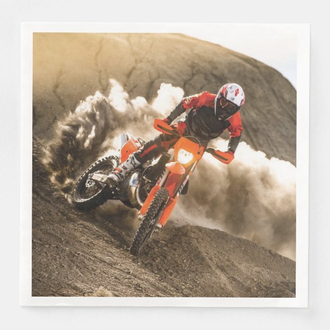 Motocross Rider Paper Dinner Napkins (Front)