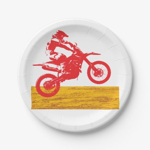 Motocross Rider Paper Plates