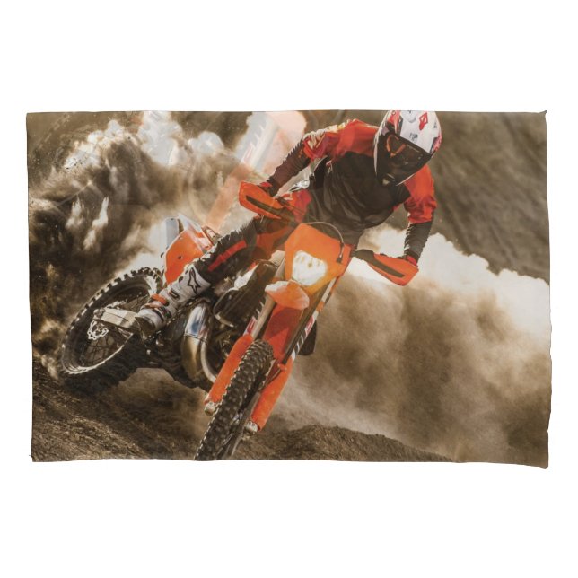 Motocross Rider Pillow Case (Front)