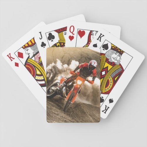 Motocross Rider Playing Cards