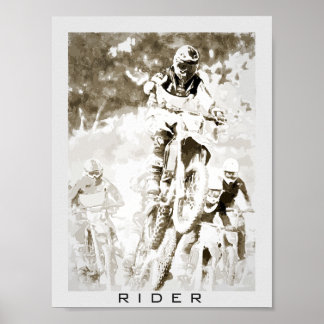 Motocross rider poster