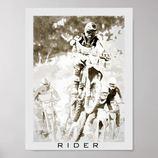Moto Rider Post Motocross rider poster | Zazzle