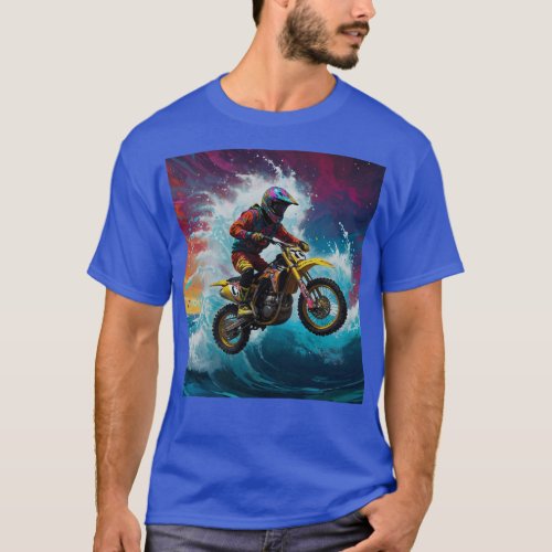 Motocross Rider Racing the Waves T_Shirt