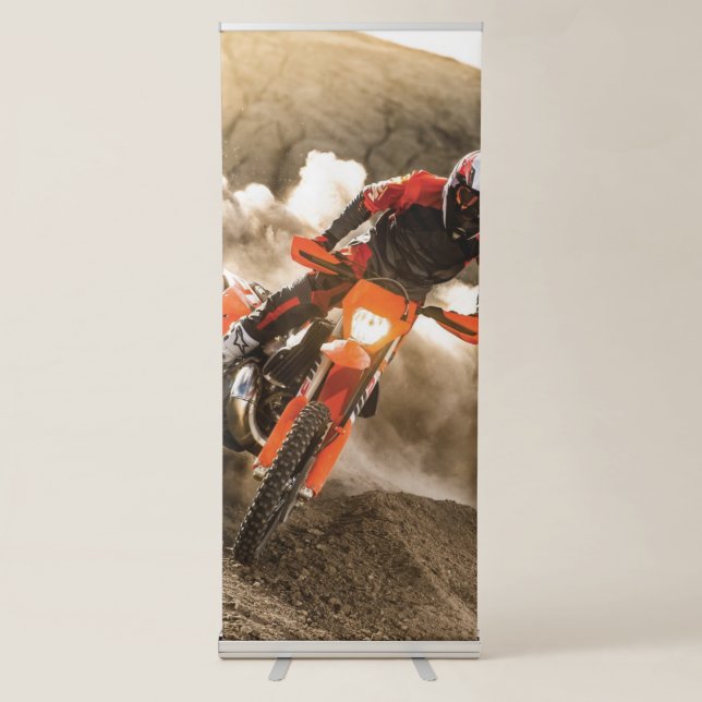 Motocross Rider Retractable Banner (Front)