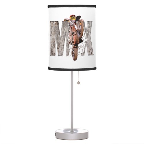 Motocross rider shattering the rock mx table lamp