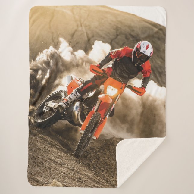 Motocross Rider Sherpa Blanket (Front)