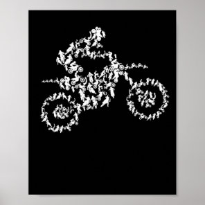 Motocross rider silhouette dirt bike motorcycle poster