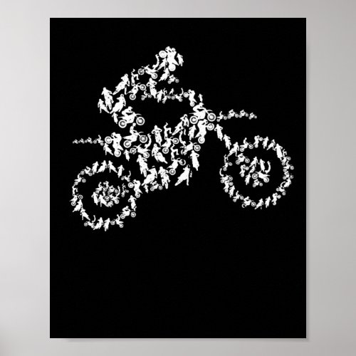 Motocross rider silhouette dirt bike motorcycle poster