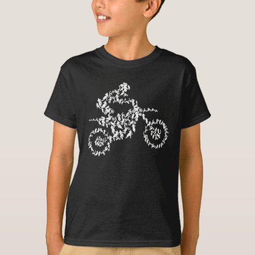 Motocross rider silhouette dirt bike motorcycle T_Shirt