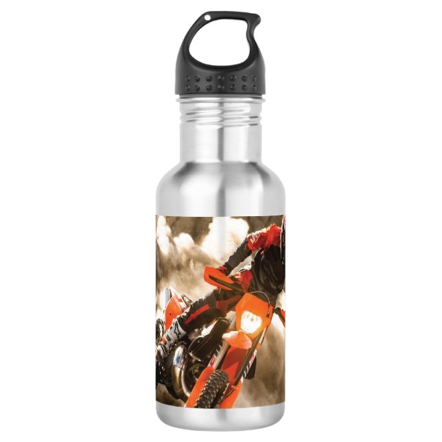 Motocross Rider Stainless Steel Water Bottle (Front)