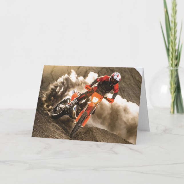 Motocross Rider Thank You Card (Front)