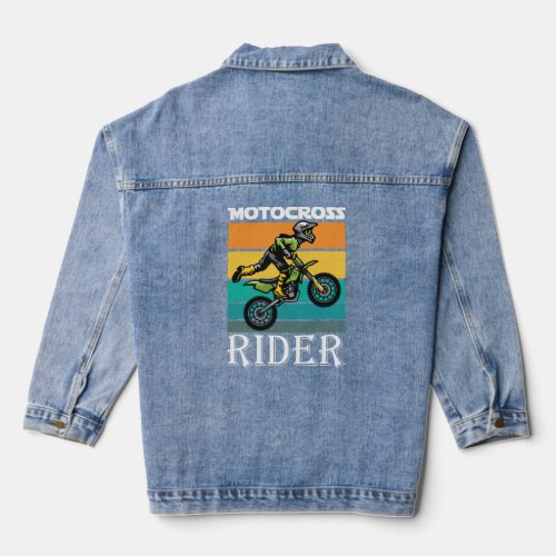 Motocross Rider the real Biker and his Motorcycle  Denim Jacket
