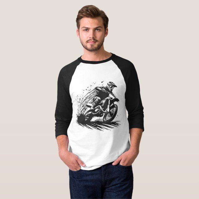 MOTOCROSS RIDER THRILL TEE SHIRT BINARY COLORS (Front Full)