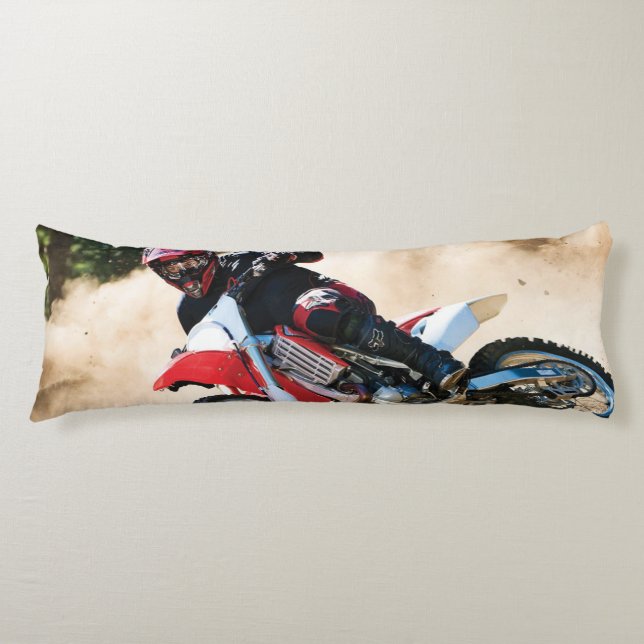 Motocross rider throw pillow (Front)