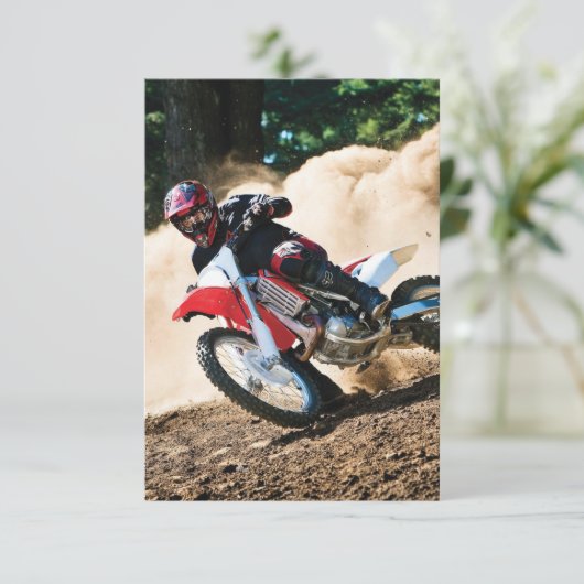 Motocross rider throw pillow (Standing Front)