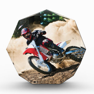 Motocross rider throw pillow acrylic award