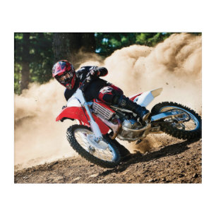 Motocross rider throw pillow acrylic print