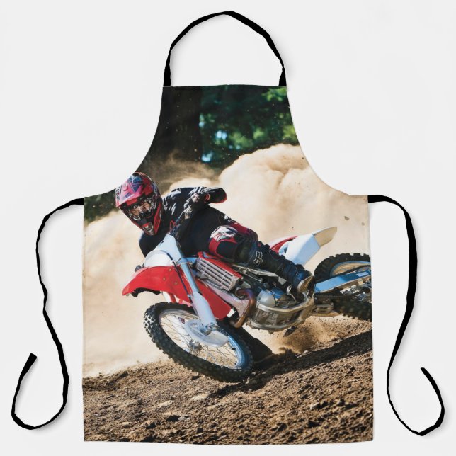 Motocross rider throw pillow apron (Front)