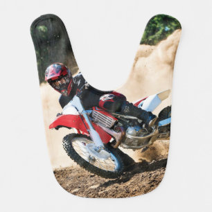 Motocross rider throw pillow baby bib