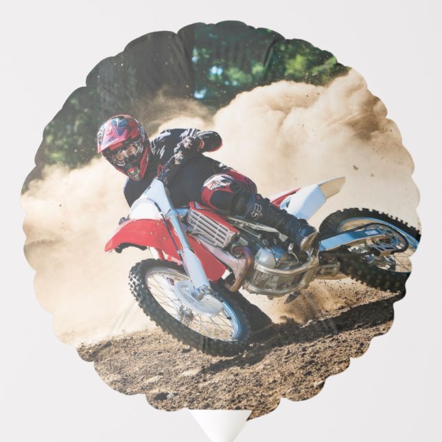 Motocross rider throw pillow balloon (Front)
