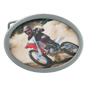 Motocross rider throw pillow belt buckle