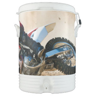 Motocross rider throw pillow beverage cooler