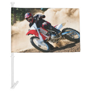 Motocross rider throw pillow car flag