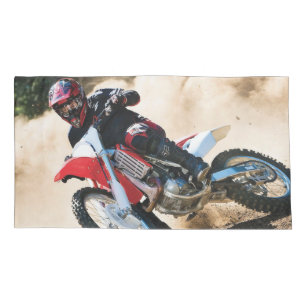 Motocross rider throw pillow case
