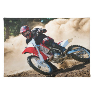 Motocross rider throw pillow cloth placemat