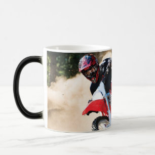 Motocross rider throw pillow color morph mug 