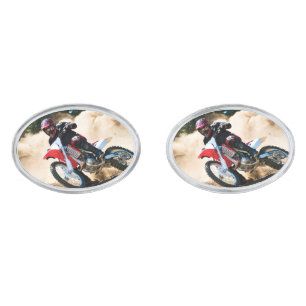 Motocross rider throw pillow cufflinks