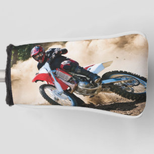 Motocross rider throw pillow golf head cover
