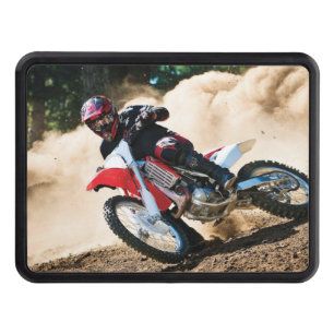 Motocross rider throw pillow hitch cover