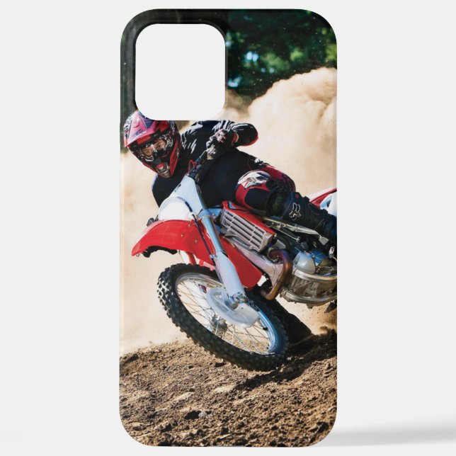 Motocross rider throw pillow iPhone case (Back)