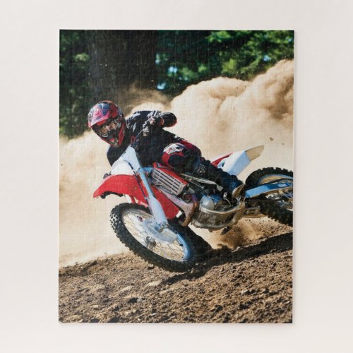 Motocross rider throw pillow jigsaw puzzle