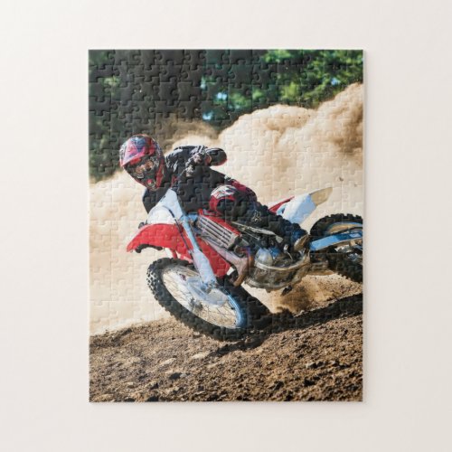 Motocross rider throw pillow jigsaw puzzle