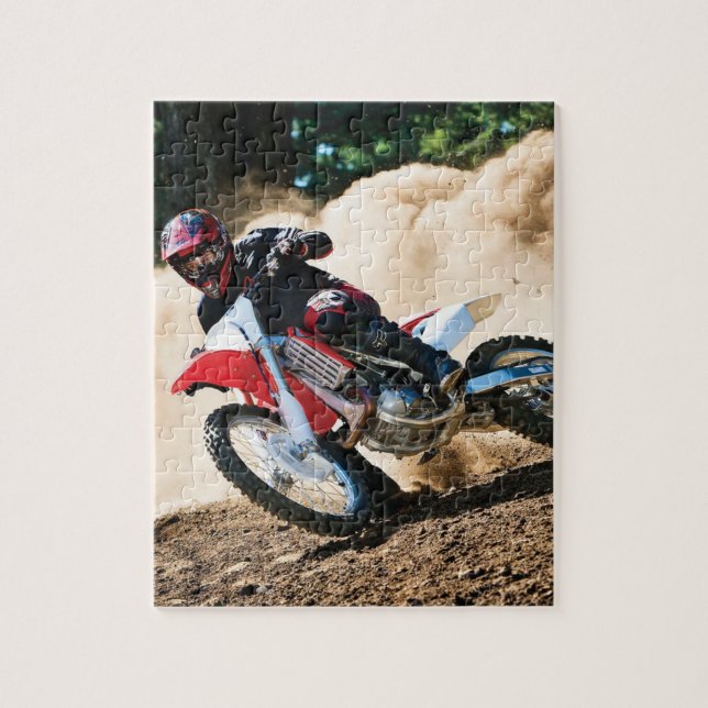 Motocross rider throw pillow jigsaw puzzle (Vertical)